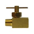 Midland Metal Needle Valve, 14 Nominal, MIP x FIP End Style, 150 psi Pressure, Brass Body, 16 L Dimensions, Im 46061